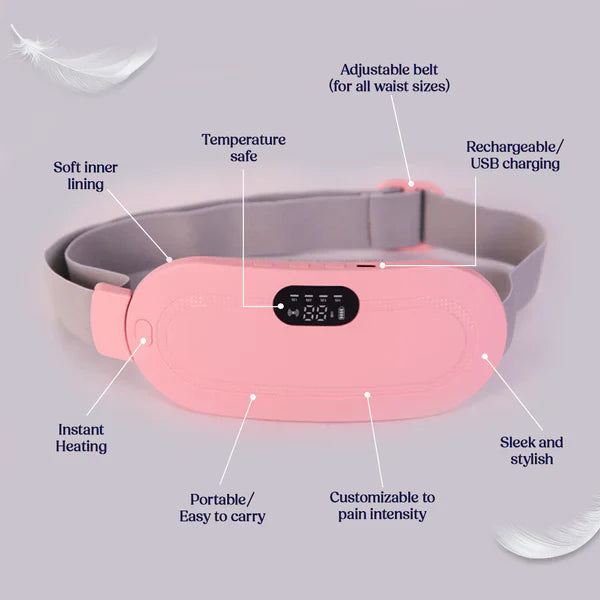 Menstrual Heating Pad Relief Belt – USB Rechargeable, Adjustable & Instant Heat Therapy